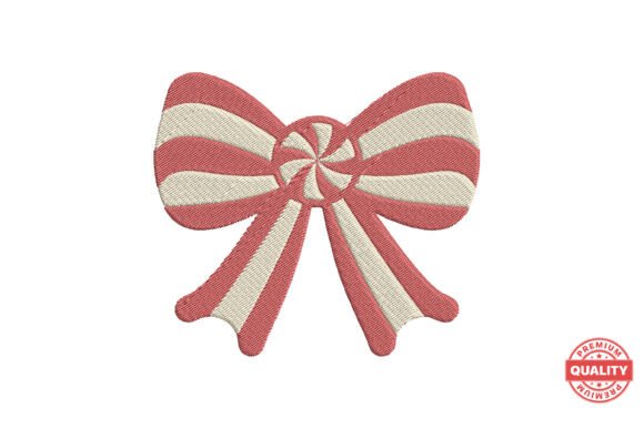 Candy Cane Bow Embroidery