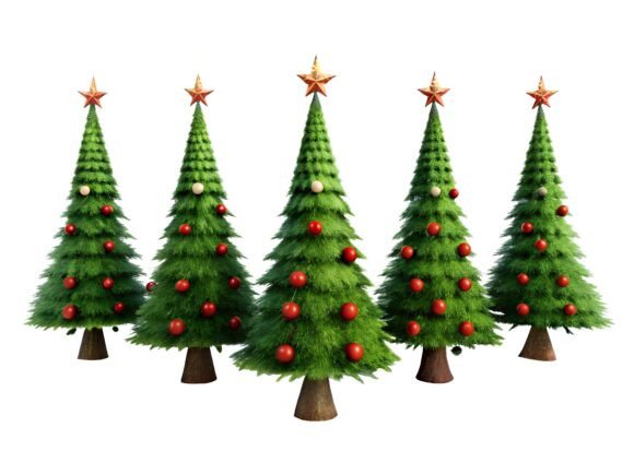 Christmas Trees Embroidery PNG Design