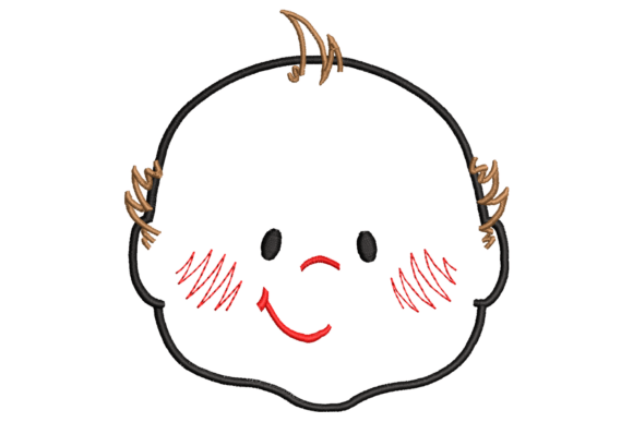 Cute Baby Face Embroidery Design