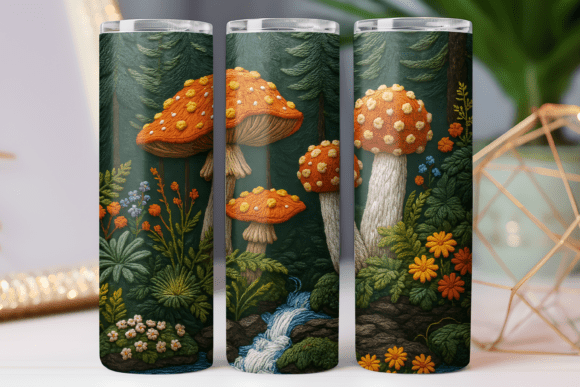 Embroidery Floral Tumbler Wrap 20oz Art