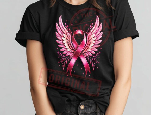 Faux Embroidery Pink Ribbon PNG