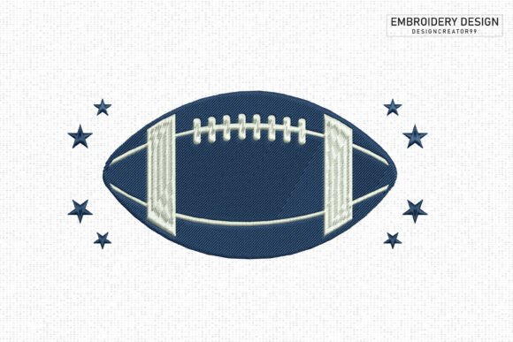 Football Embroidery Design with Stars