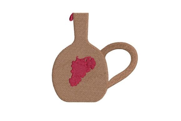 Grape Harvest Wine Jug Embroidery Design