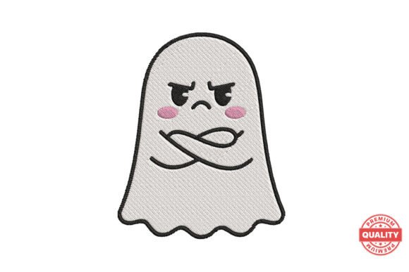 Grumpy Ghost Halloween Embroidery