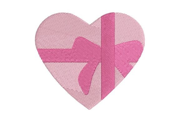 Heart-Shaped Gift Box Embroidery Design
