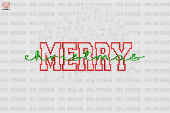 Merry Christmas Applique Embroidery