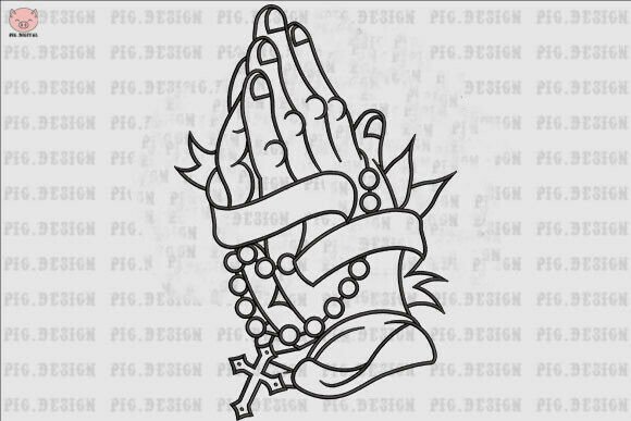 Praying Hand Embroidery