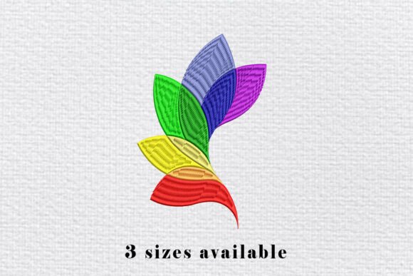 Rainbow Leaves Embroidery Design