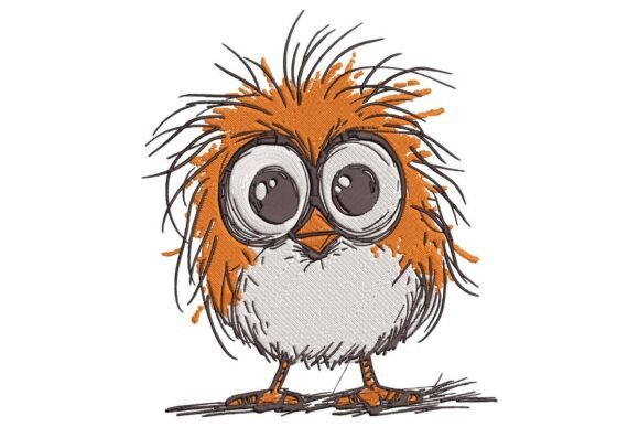 Scruffy Little Bird Embroidery Design