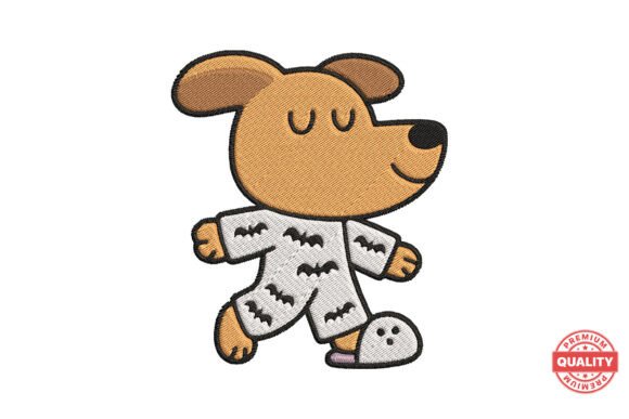 Sleepy Halloween Puppy Embroidery