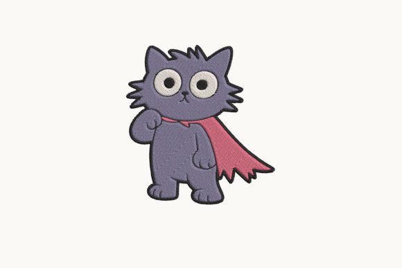 Superhero Halloween Cat Embroidery