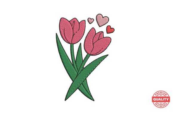 Tulip Love Embroidery Design