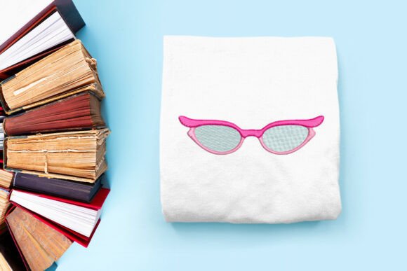 Vintage Librarian Glasses Embroidery
